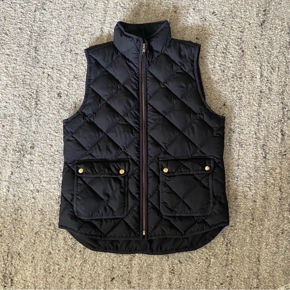 J. Crew Black Quilted Vest with Gold Details - Picture 3 of 6